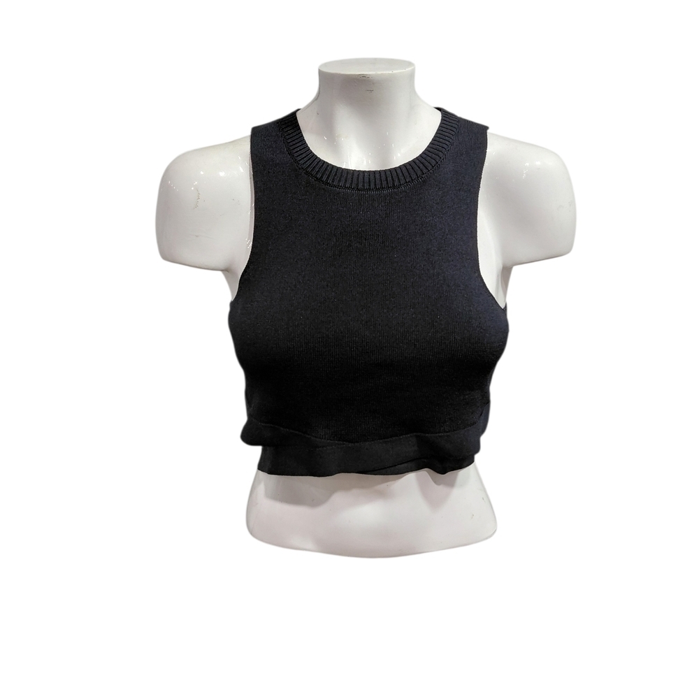 Zara Black Sleeveless Crop Top